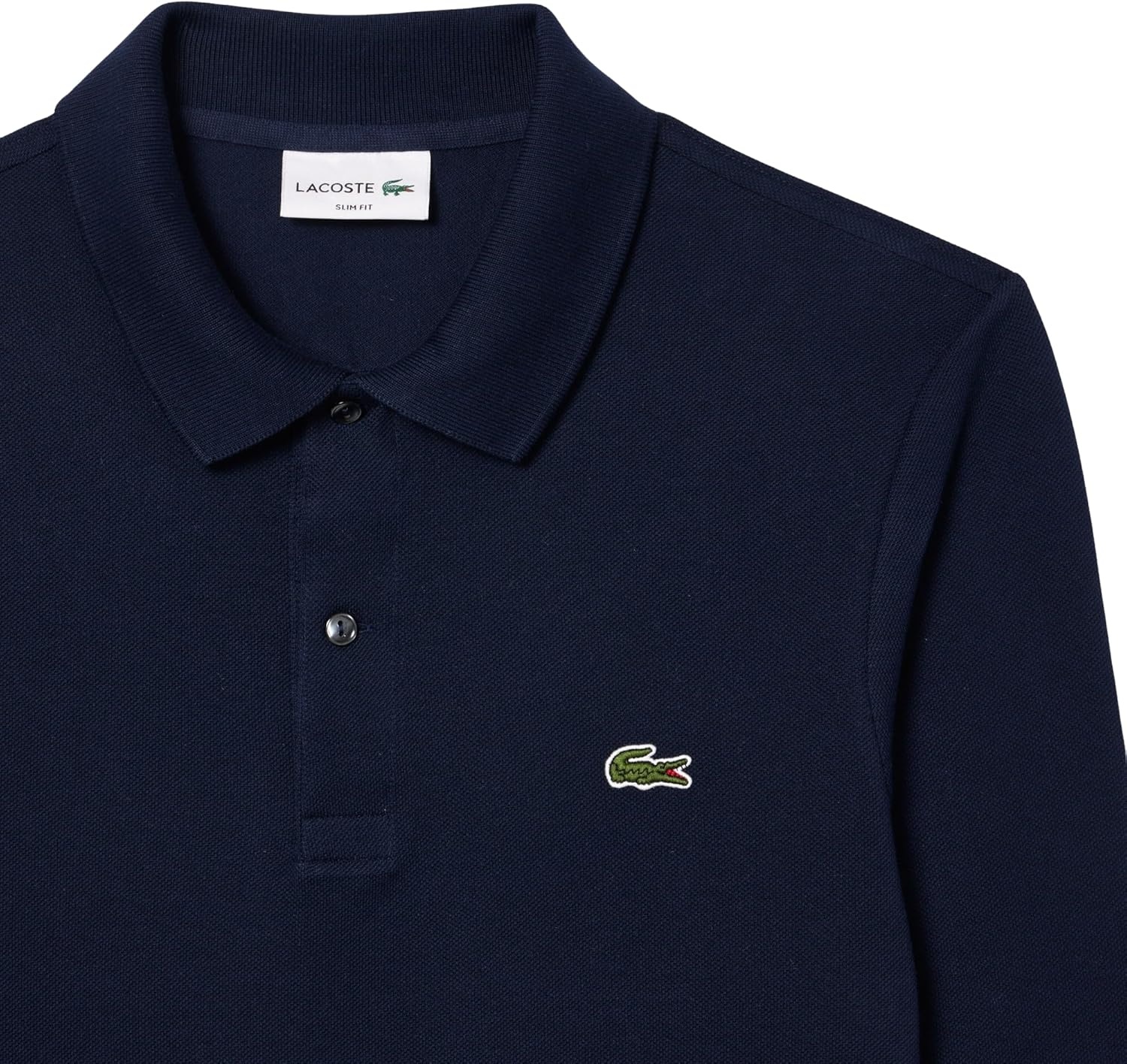 image:imageLacoste Mens Slim Fit L1212 Long Sleeved Polo ShirtNavy Blue