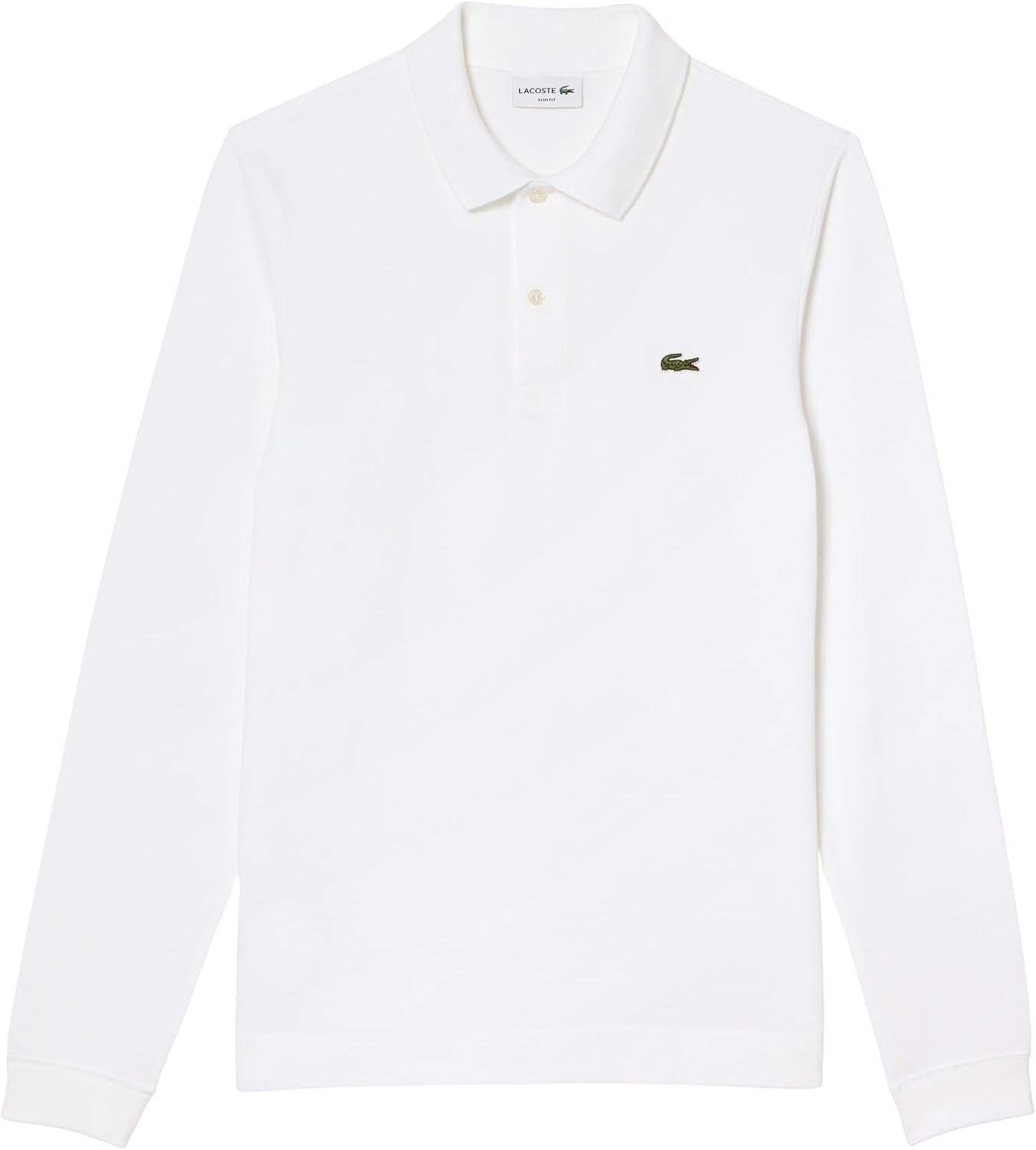 image:imageLacoste Mens Slim Fit L1212 Long Sleeved Polo ShirtWhite