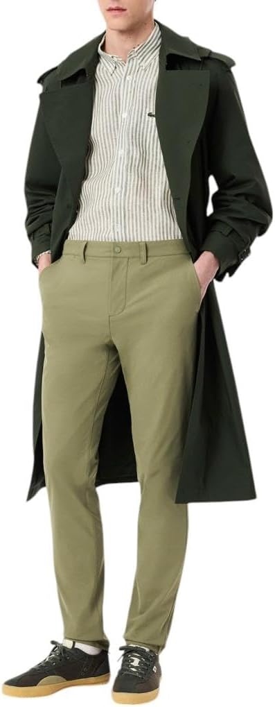 image:imageLacoste Mens Slim Fit Stretch Commuter PantsKhaki