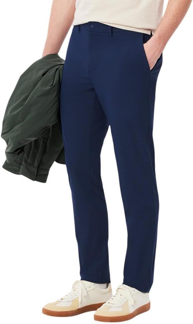image:imageLacoste Mens Slim Fit Stretch Commuter PantsNavy Blue
