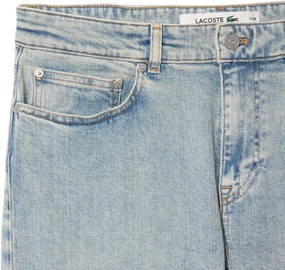 image:imageLacoste Mens Slim Fit Stretch Cotton Denim JeansWashed Bleach