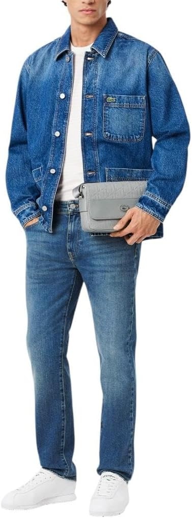 image:imageLacoste Mens Slim Fit Stretch Cotton Denim JeansWashed Deep Medium