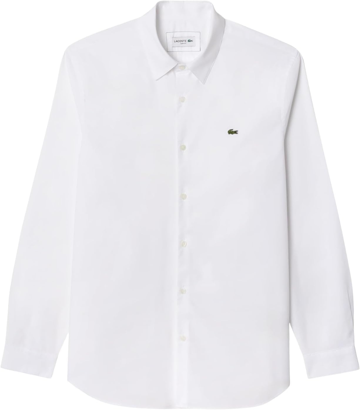 image:imageLacoste Mens Slim Fit Stretch Cotton Poplin ShirtWhite