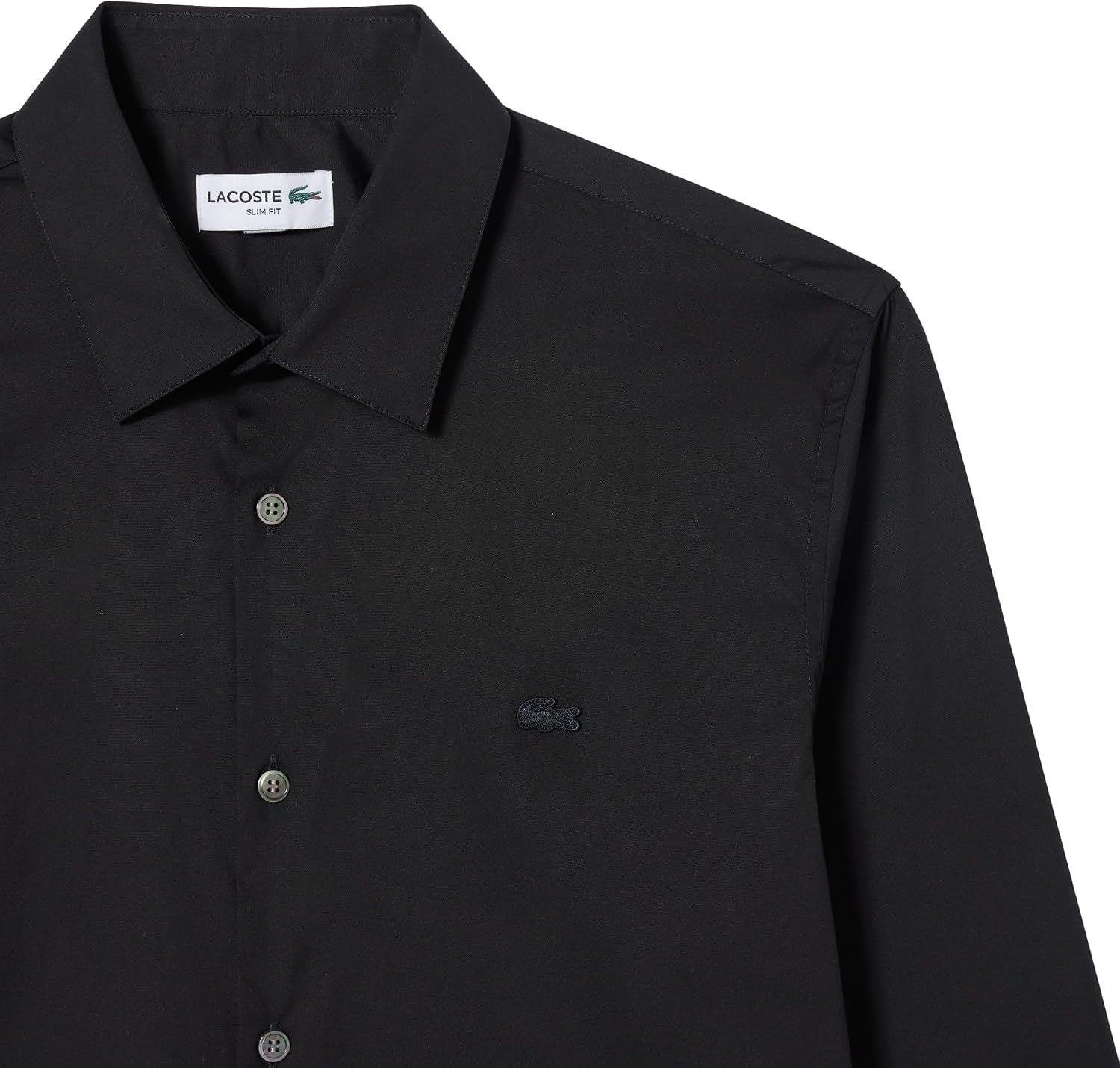 image:imageLacoste Mens Slim Fit Stretch Poplin ShirtBlack