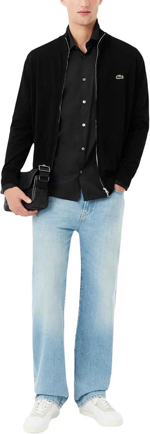 image:imageLacoste Mens Slim Fit Stretch Poplin ShirtBlack