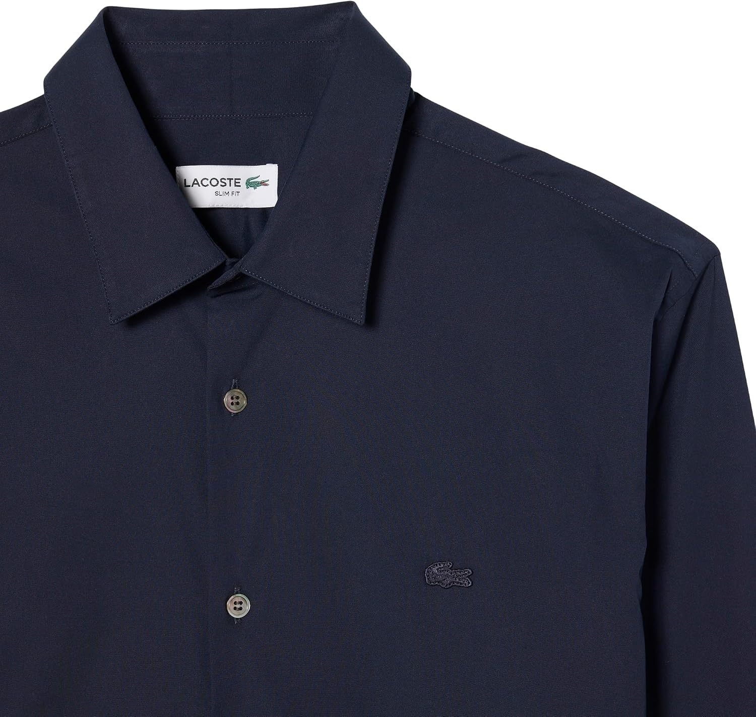image:imageLacoste Mens Slim Fit Stretch Poplin ShirtNavy Blue