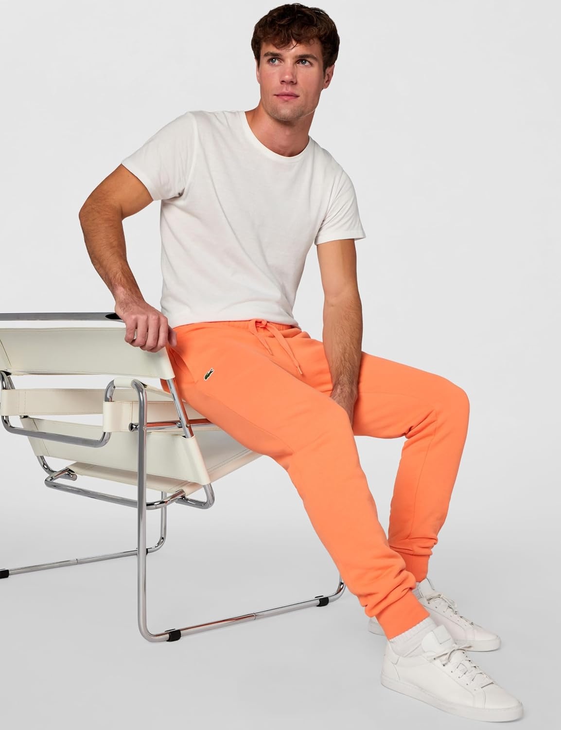 image:imageLacoste Mens Sport Fleece Trackpant With Rib Leg OpeningMandarin Tree Orange