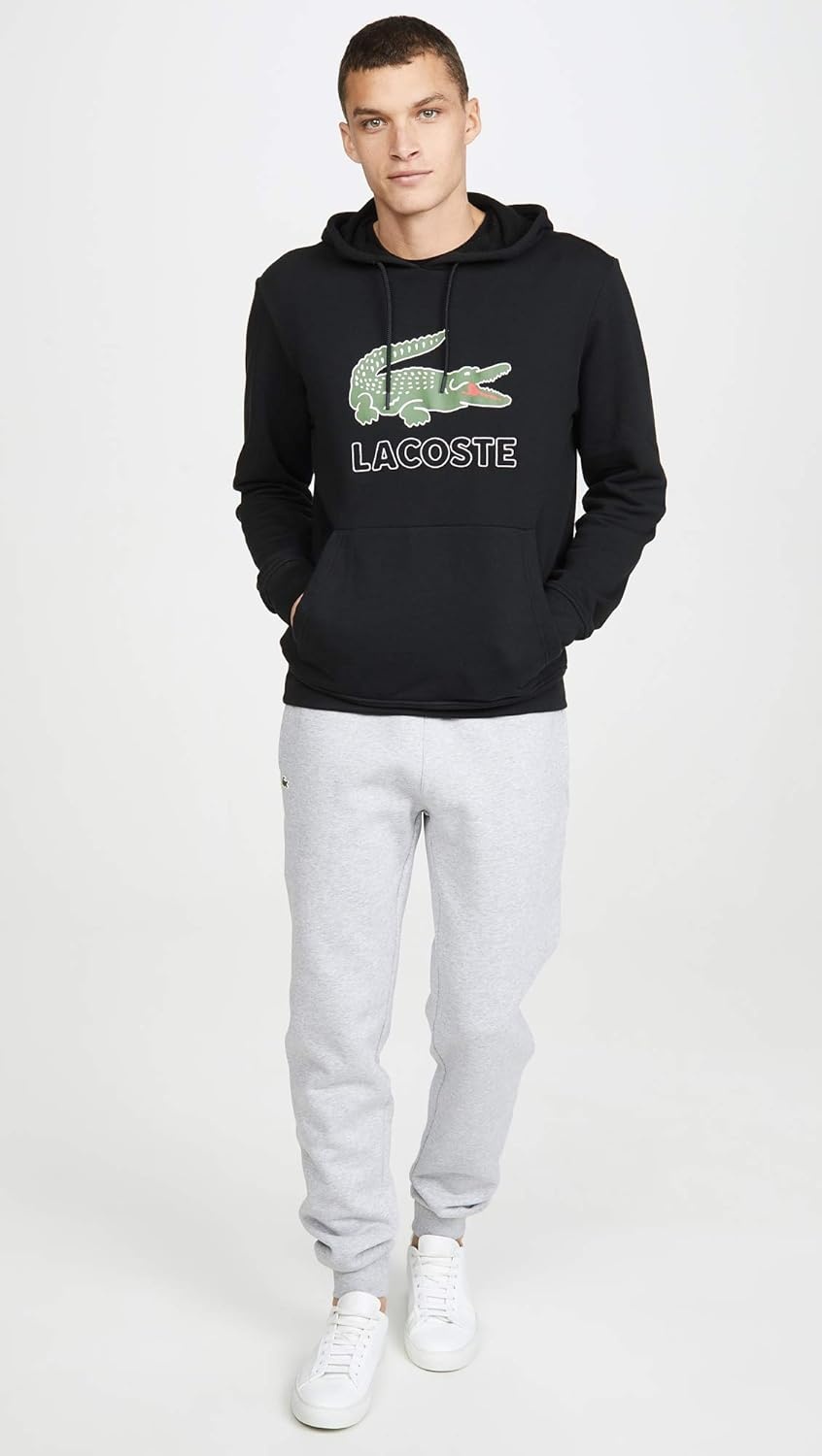 image:imageLacoste Mens Sport Fleece Trackpant With Rib Leg OpeningSilver Chine
