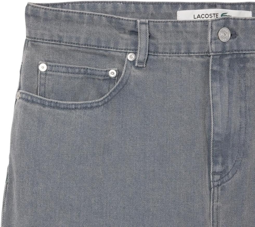 image:imageLacoste Mens Straight Fit Argile Dyed JeansWashed Calcaire