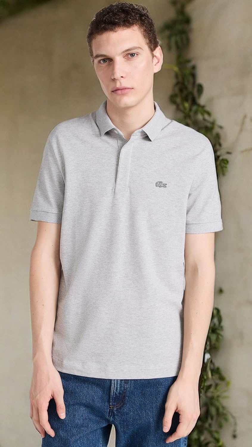 image:imageLacoste Mens Stretch Cotton Paris PoloSilver Chine