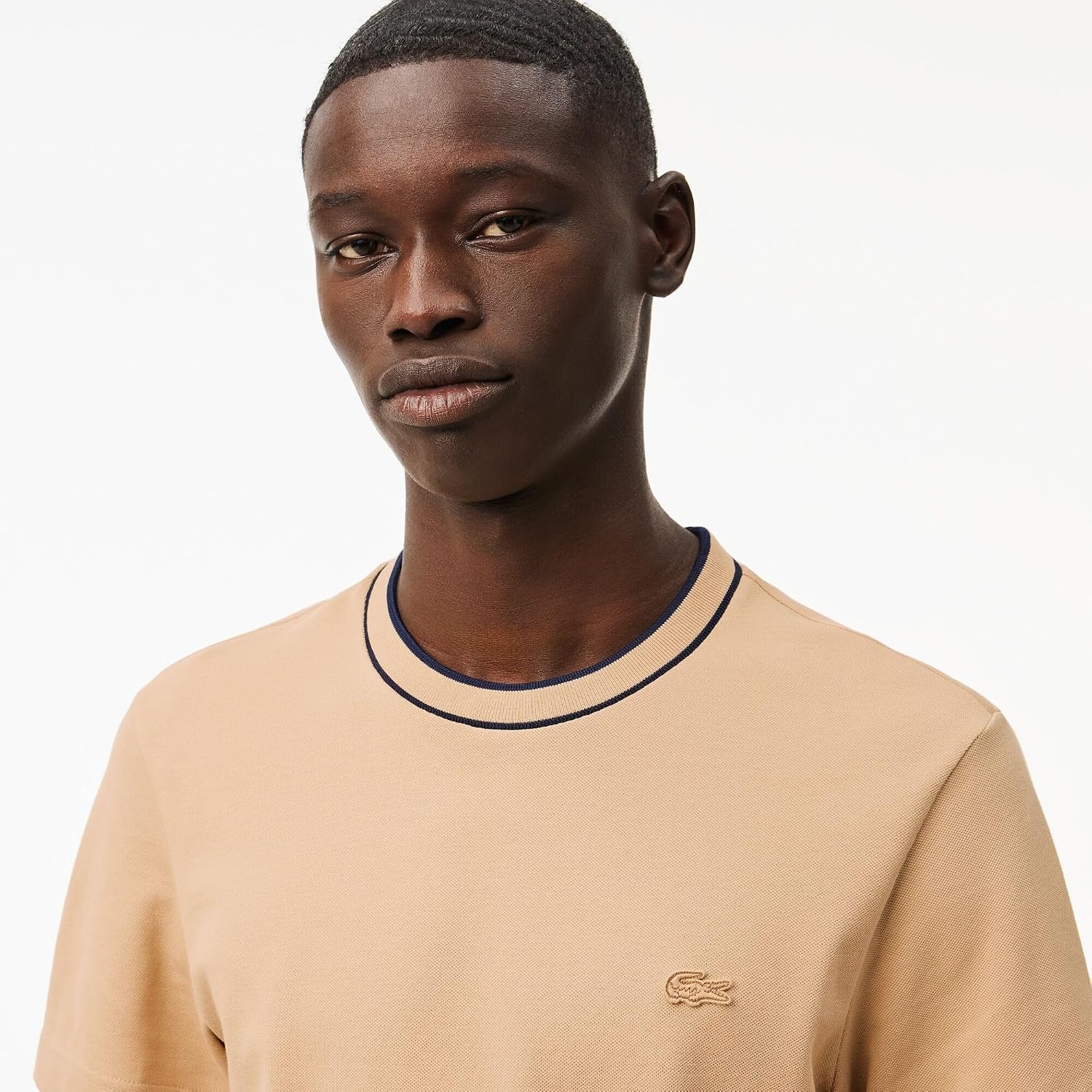 image:imageLacoste Mens Stretch Piqu Stripe Collar TShirtViennese Striped Collar