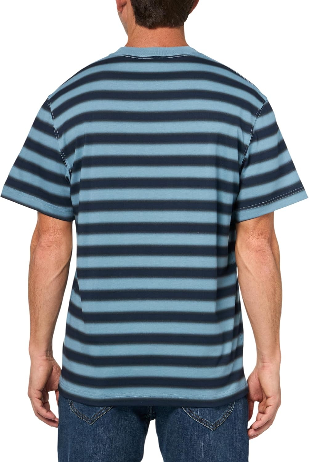 image:imageLacoste Mens Stripe Print Jersey TShirtLimestone Falcon Navy Blu