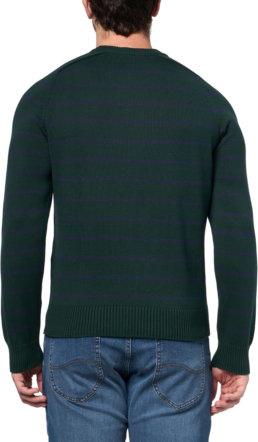 image:imageLacoste Mens Striped 3D Knit Cotton Crew Neck SweaterSinopleNavy Blue