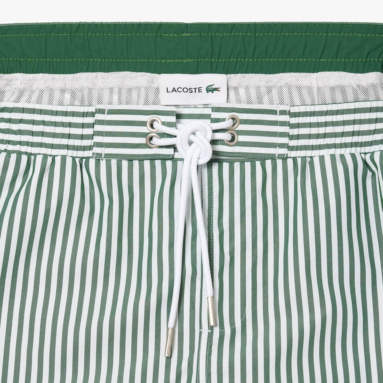 image:imageLacoste Mens Striped Swim TrunksFlourGreen