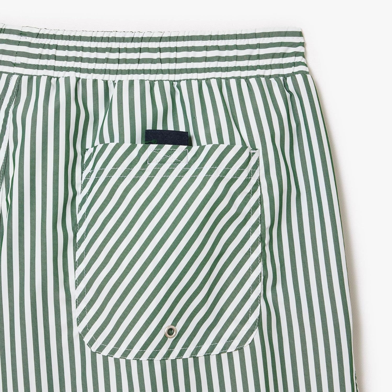 image:imageLacoste Mens Striped Swim TrunksFlourGreen