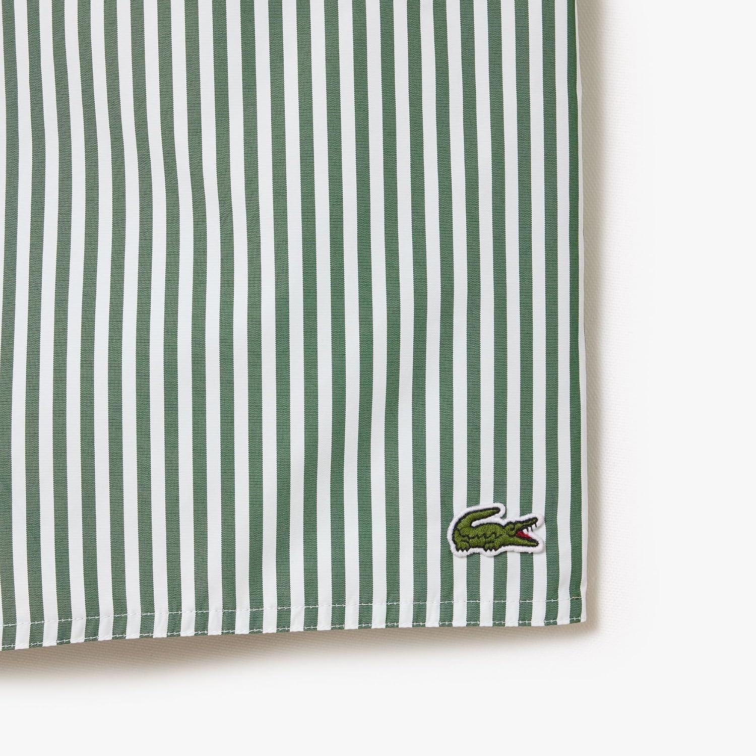 image:imageLacoste Mens Striped Swim TrunksFlourGreen