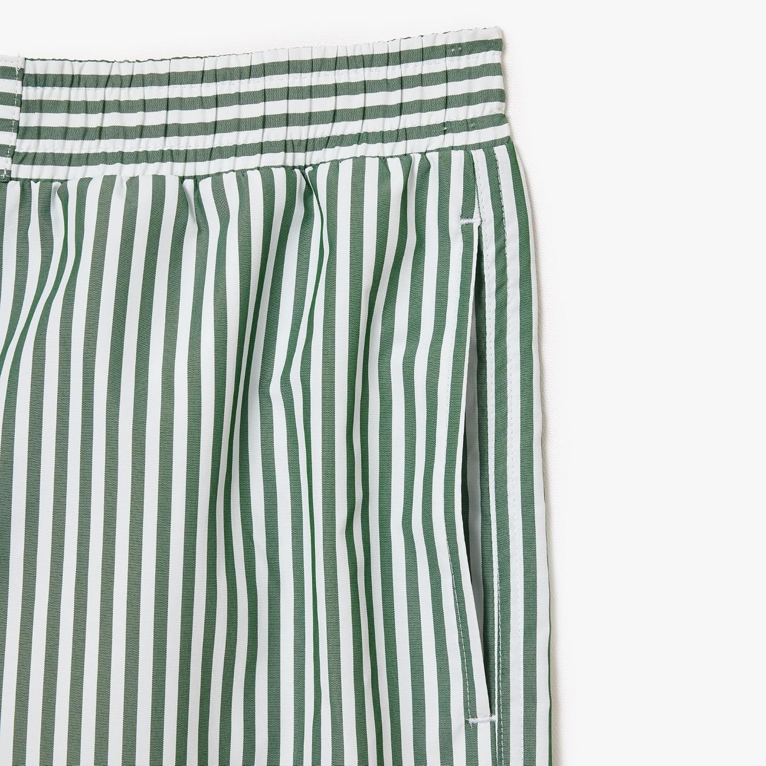 image:imageLacoste Mens Striped Swim TrunksFlourGreen