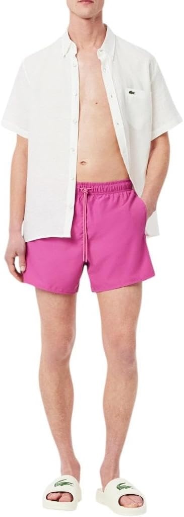 image:imageLacoste Mens Swim Trunks 6Magenta Green