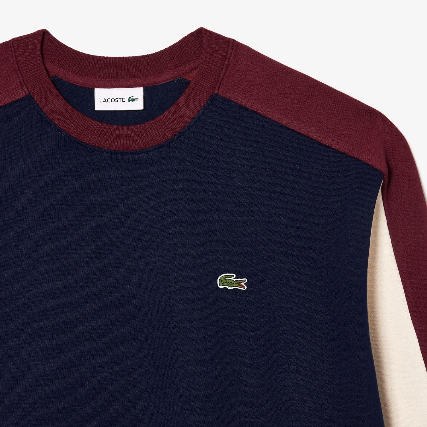 image:imageLacoste Mens Tall Fit Colorblock SweatshirtNavy BlueZinlapland