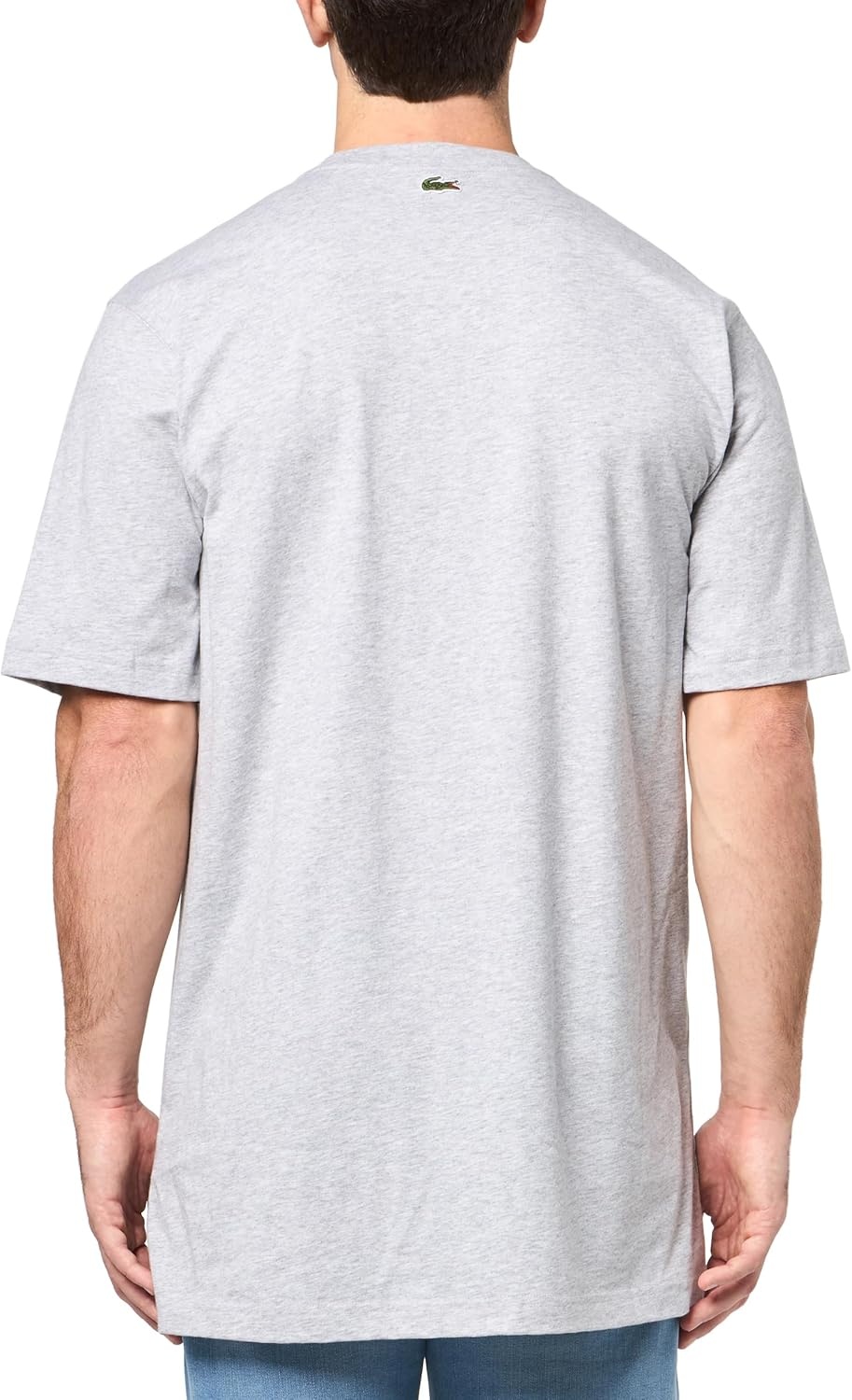 image:imageLacoste Mens Tall Fit Crew Neck Short Sleeve Loose Fit Graphic TShirtSilver Chine