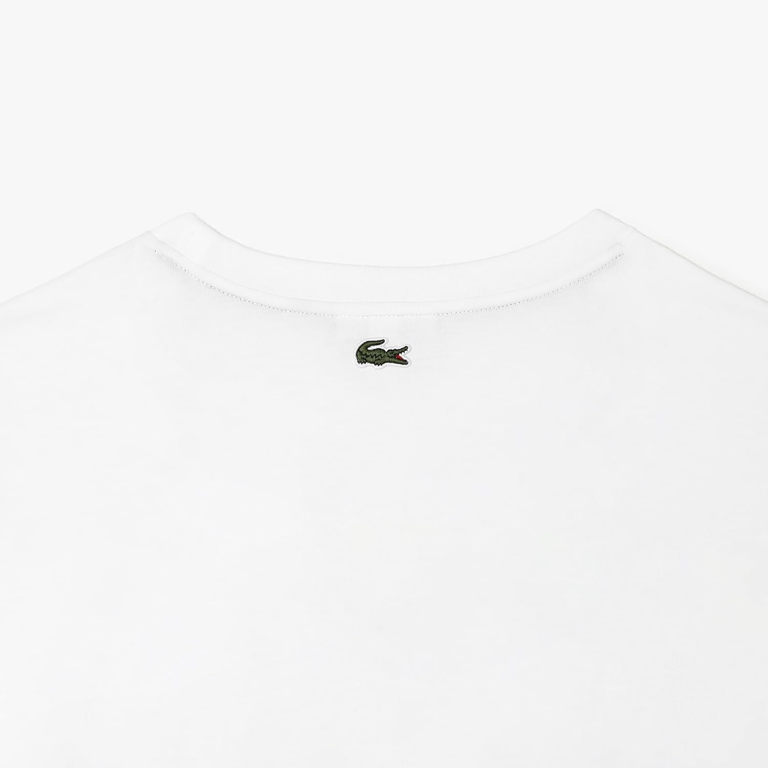image:imageLacoste Mens Tall Fit Crew Neck Short Sleeve Loose Fit Graphic TShirtWhite