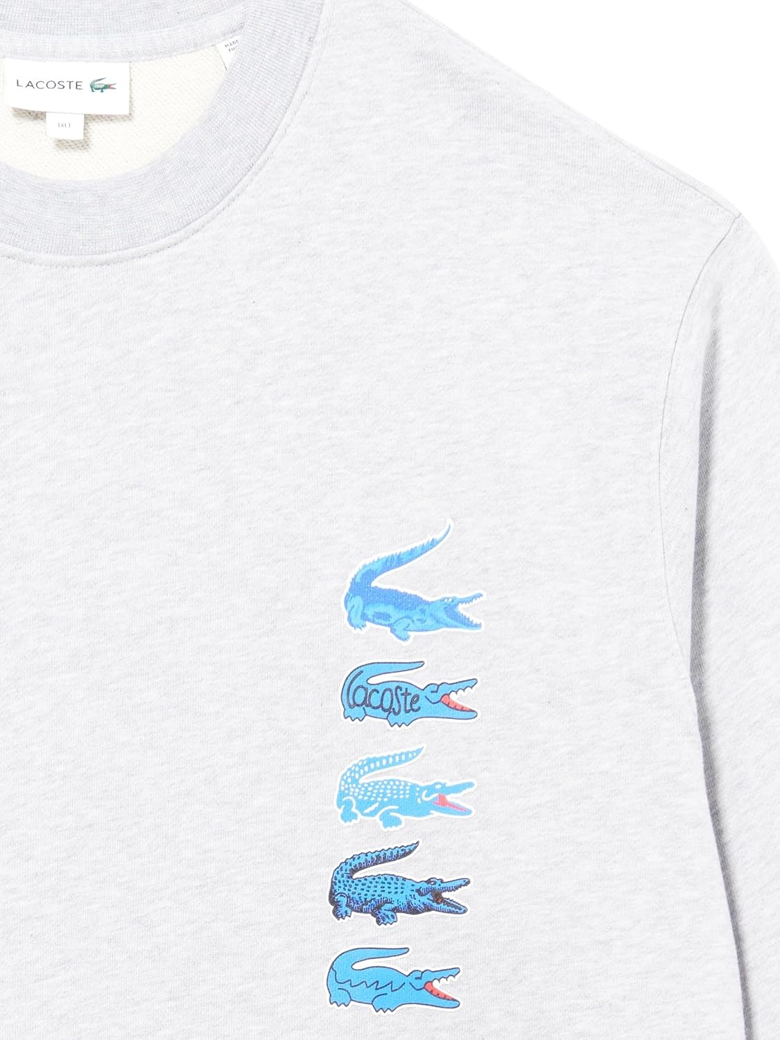 image:imageLacoste Mens Tall Fit Monogram Print SweatshirtSilver Chine