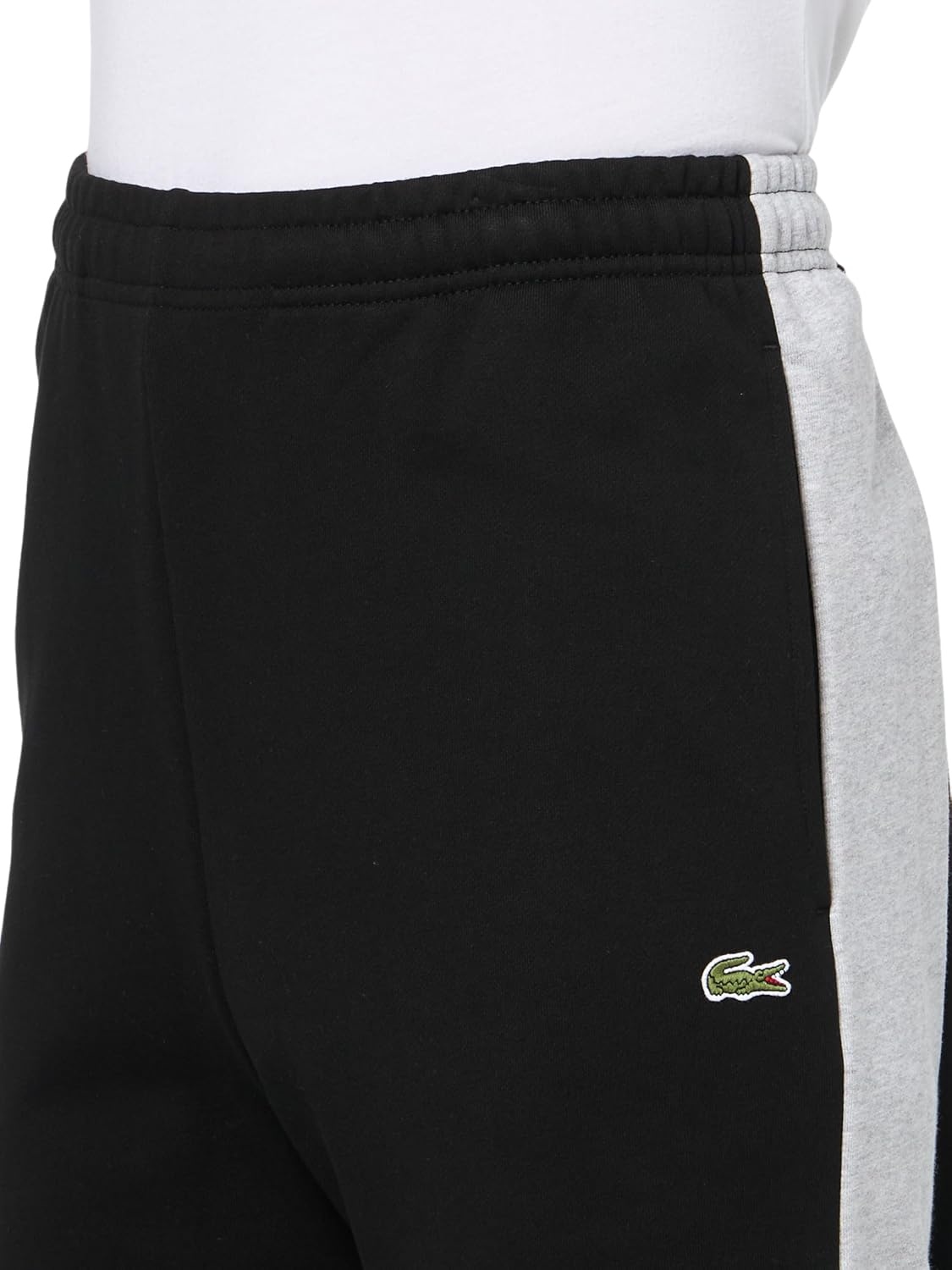 image:imageLacoste Mens Tall Fit Tapered Fit Track PantsBlackSilver Chine