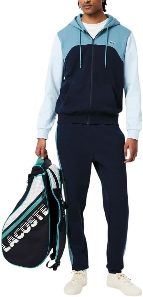 image:imageLacoste Mens Tapered Colorblock SweatpantsNavy Blue Dark Blue Light Blue