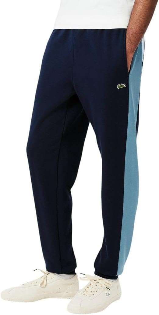 image:imageLacoste Mens Tapered Colorblock SweatpantsNavy Blue Dark Blue Light Blue