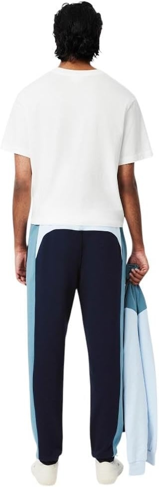 image:imageLacoste Mens Tapered Colorblock SweatpantsNavy Blue Dark Blue Light Blue