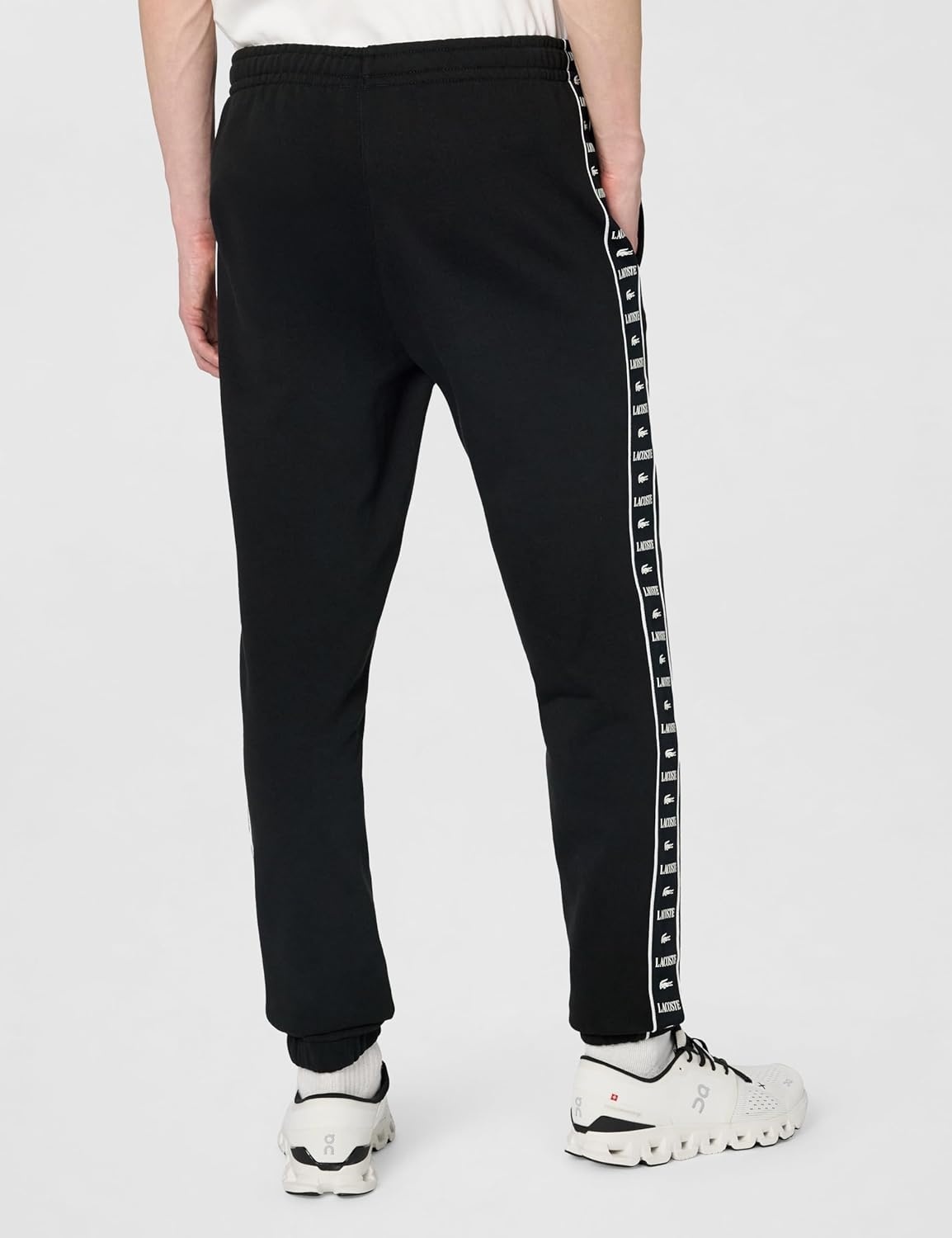 image:imageLacoste Mens Tapered Leg Taping SweatpantsBlack