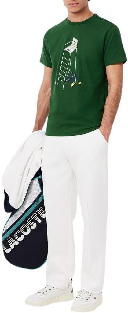 image:imageLacoste Mens Tennis Heritage Print TShirtGreenGreen