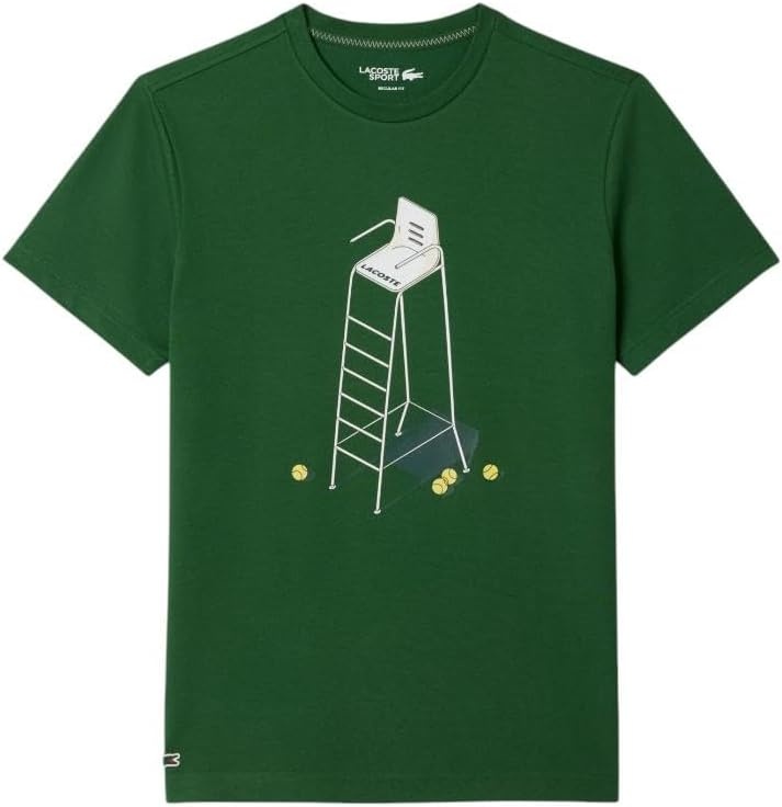 image:imageLacoste Mens Tennis Heritage Print TShirtGreenGreen