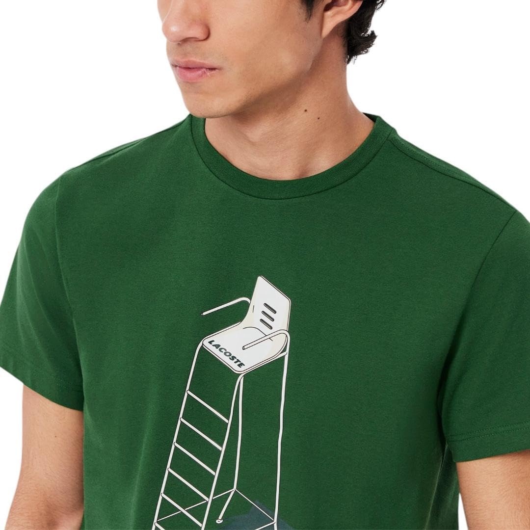 image:imageLacoste Mens Tennis Heritage Print TShirtGreenGreen