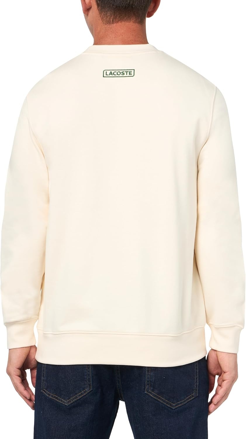image:imageLacoste Mens Tennis Print Fleece SweatshirtOffWhite