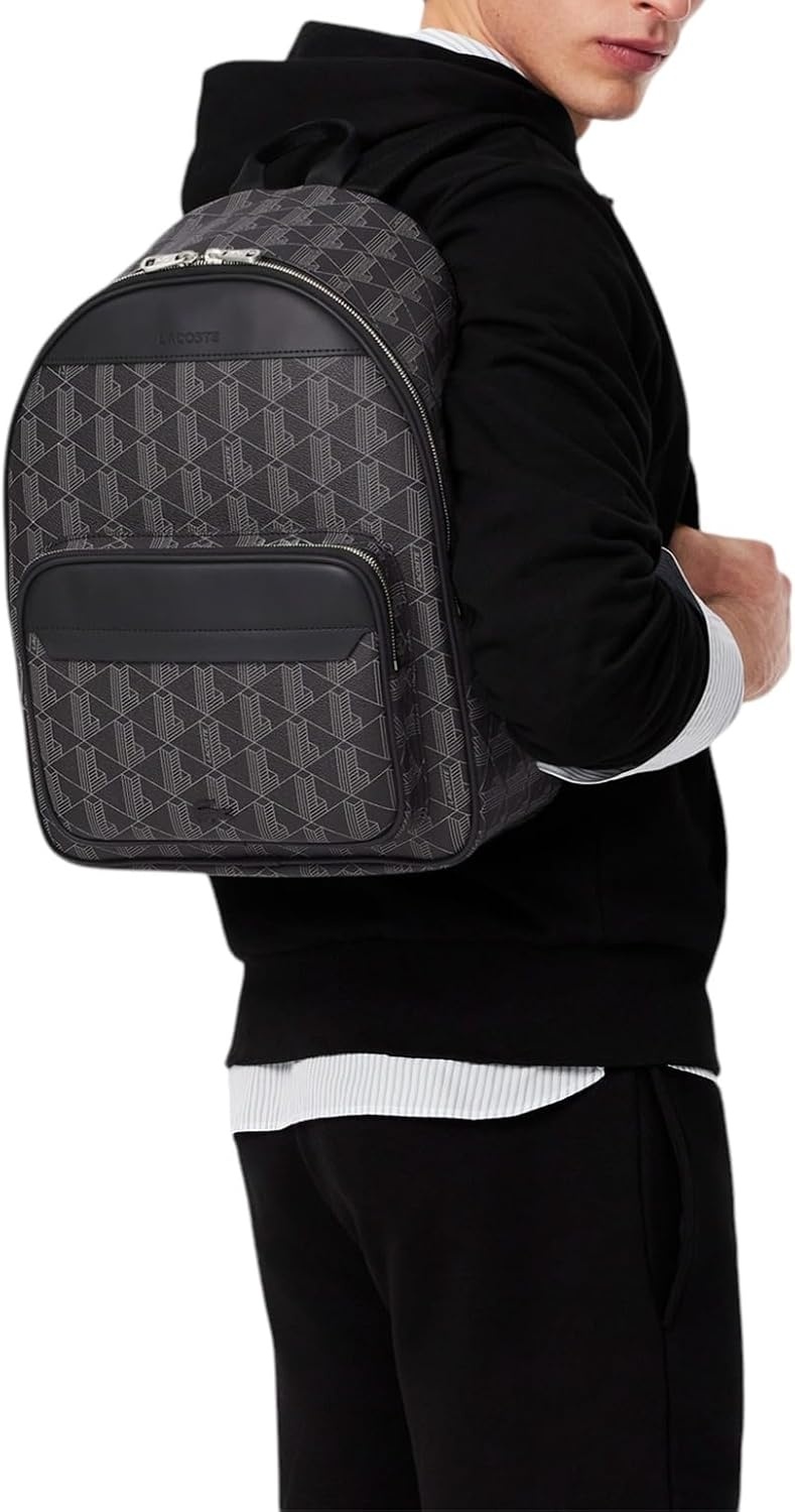 image:imageLacoste Mens The Blend Monogram Backpack Monogram Brown One SizeBlack