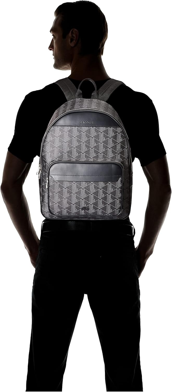 image:imageLacoste Mens The Blend Monogram Backpack Monogram Brown One SizeBlack