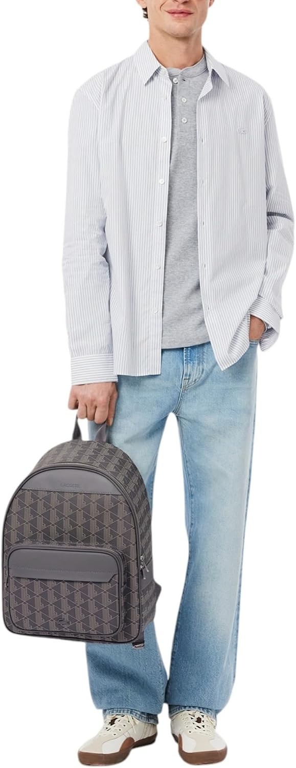image:imageLacoste Mens The Blend Monogram Backpack Monogram Brown One SizeMonogram Brown