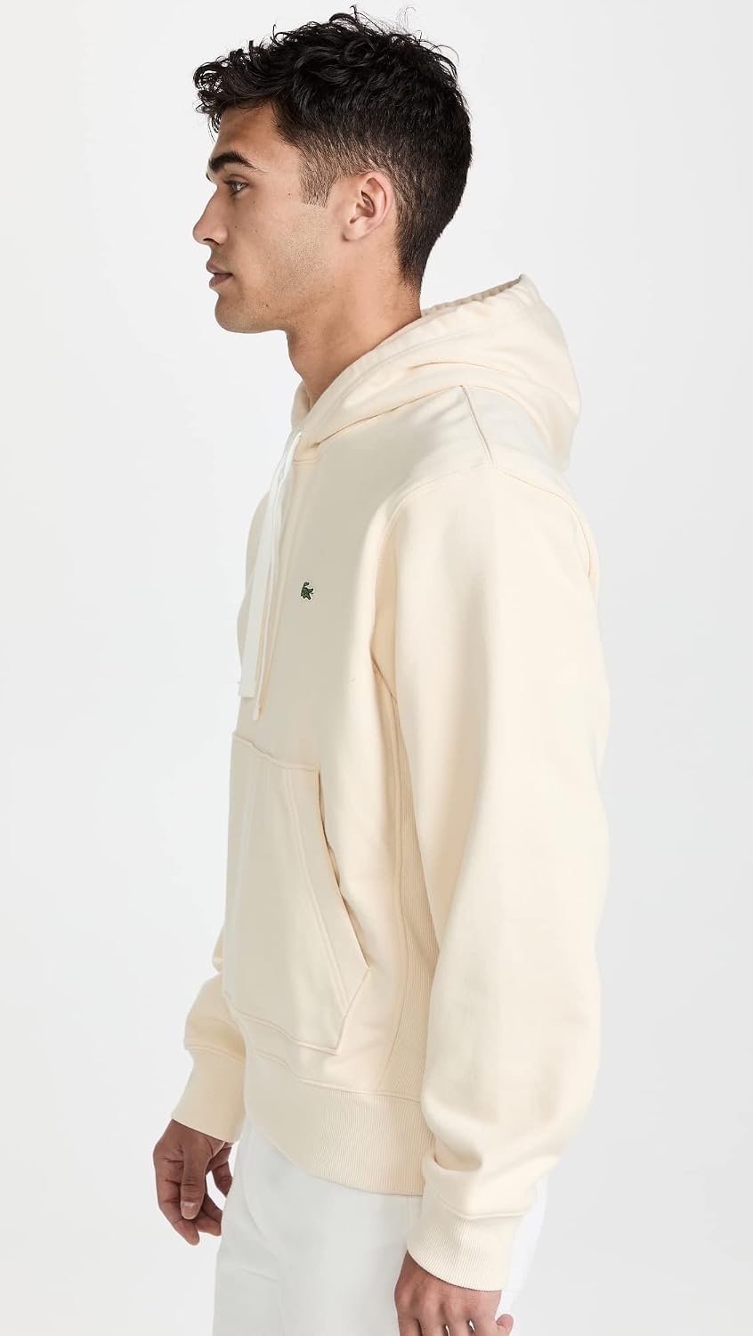image:imageLacoste Mens Unisex Hooded Organic Cotton SweatshirtNatural Beige