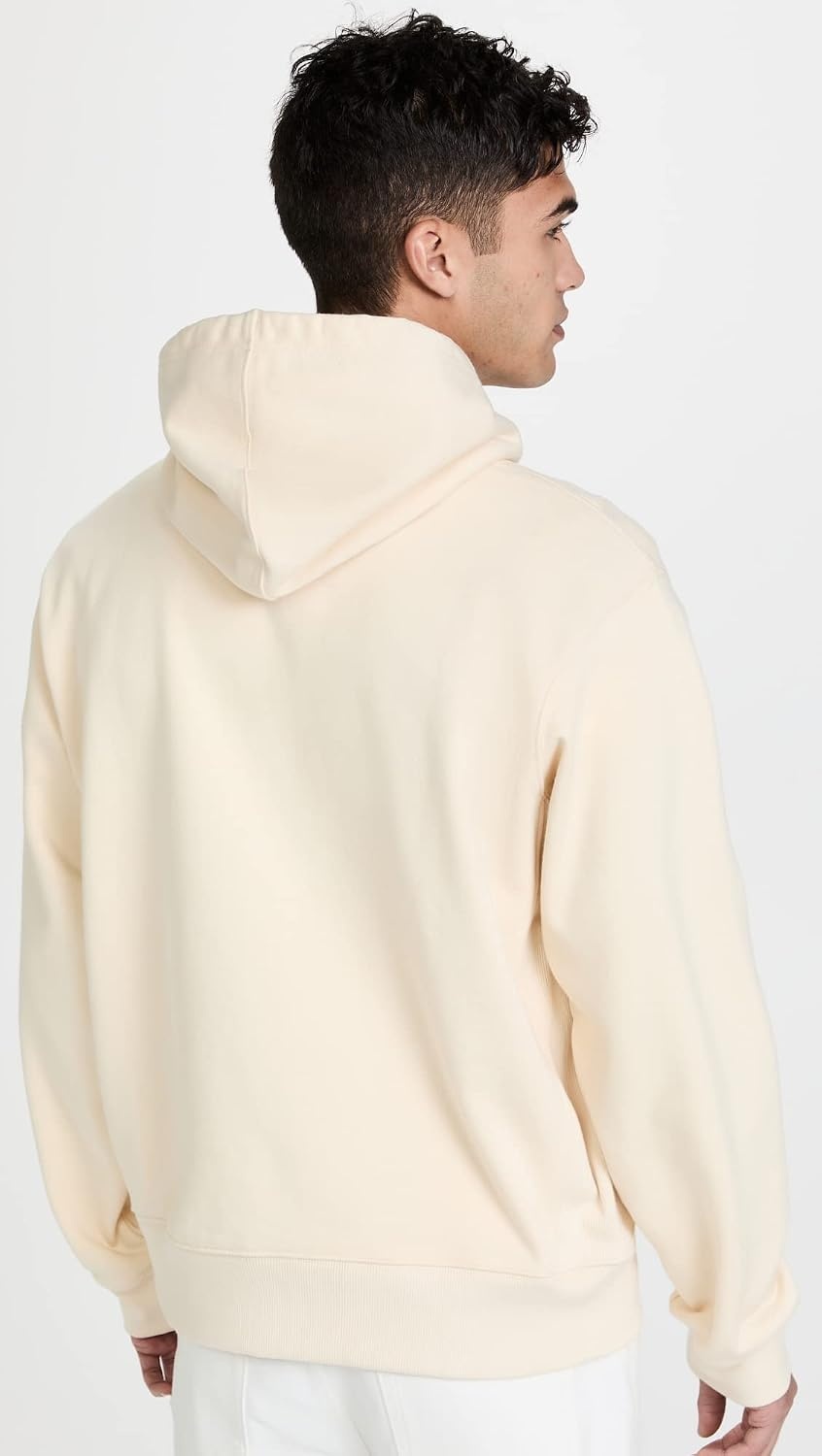 image:imageLacoste Mens Unisex Hooded Organic Cotton SweatshirtNatural Beige