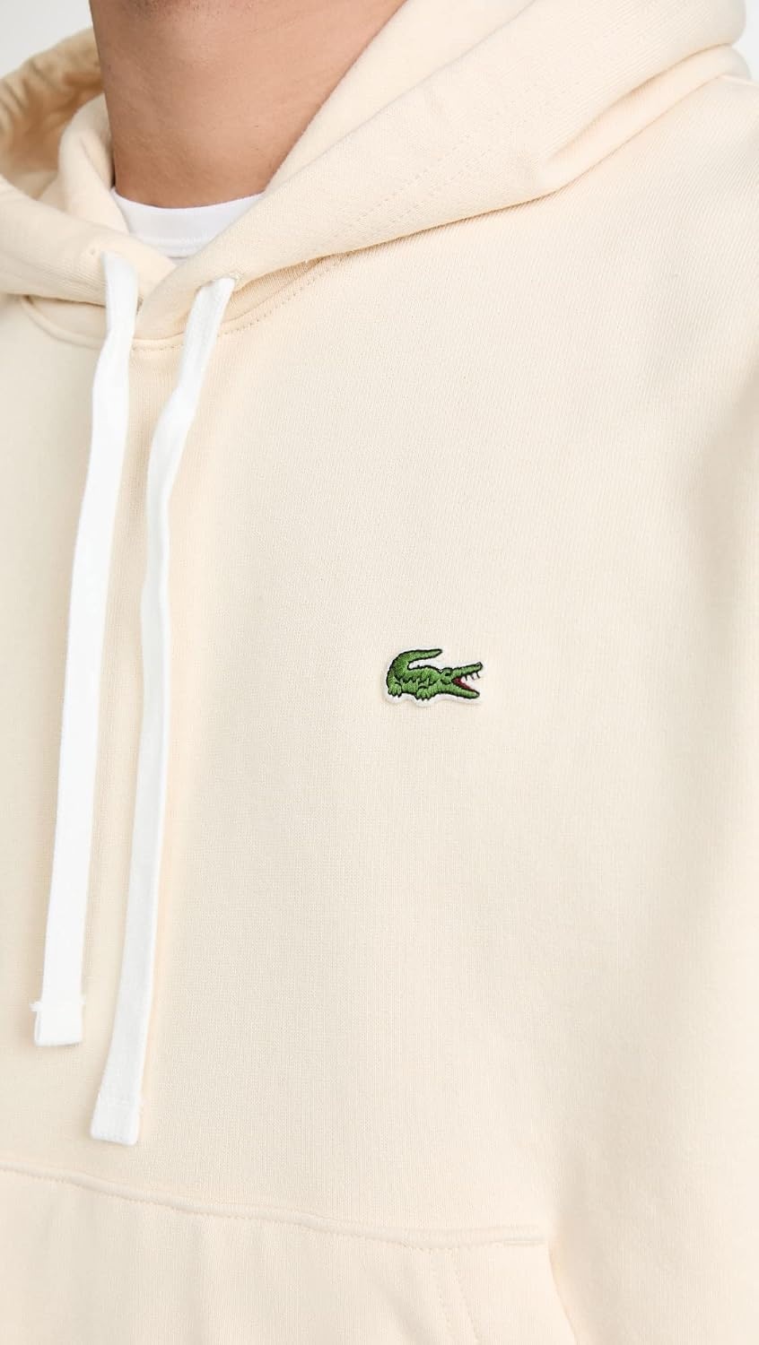 image:imageLacoste Mens Unisex Hooded Organic Cotton SweatshirtNatural Beige