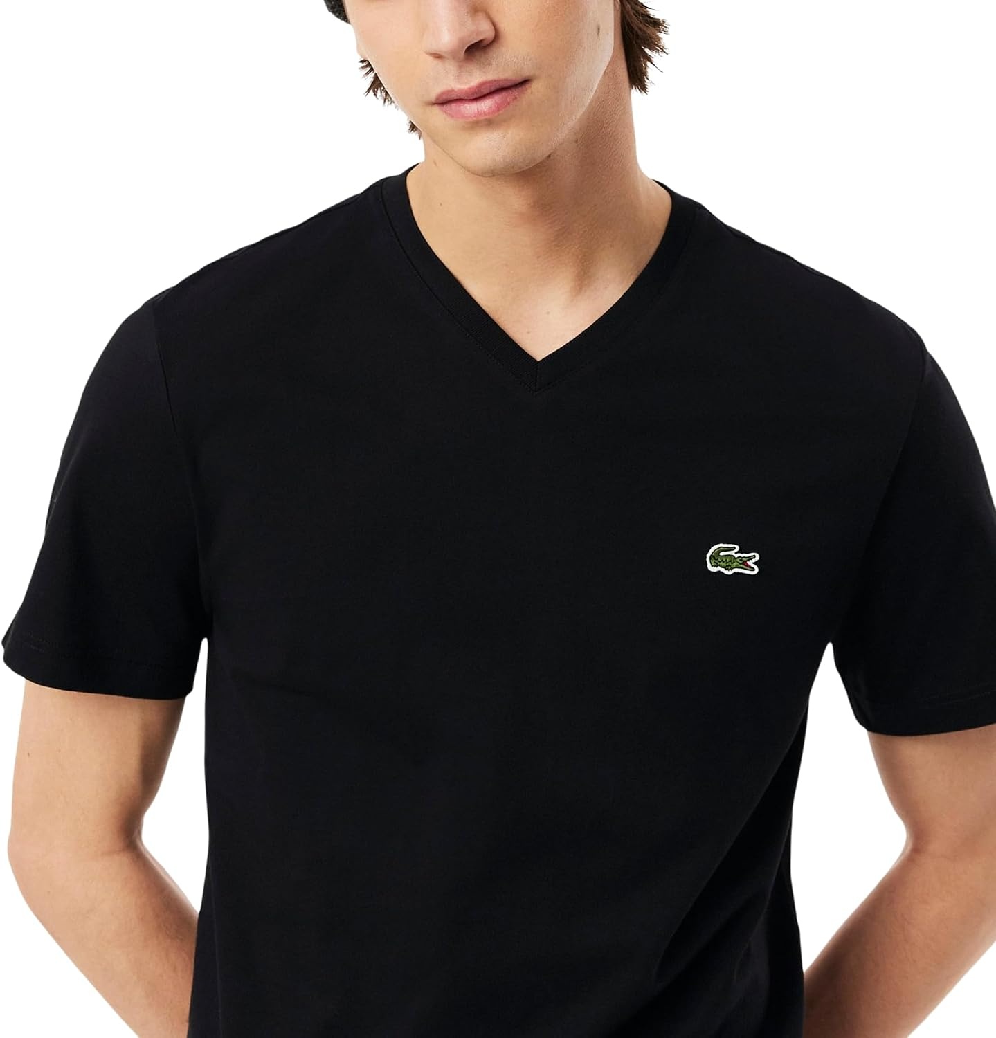 image:imageLacoste Mens V Neck Cotton TShirtBlack
