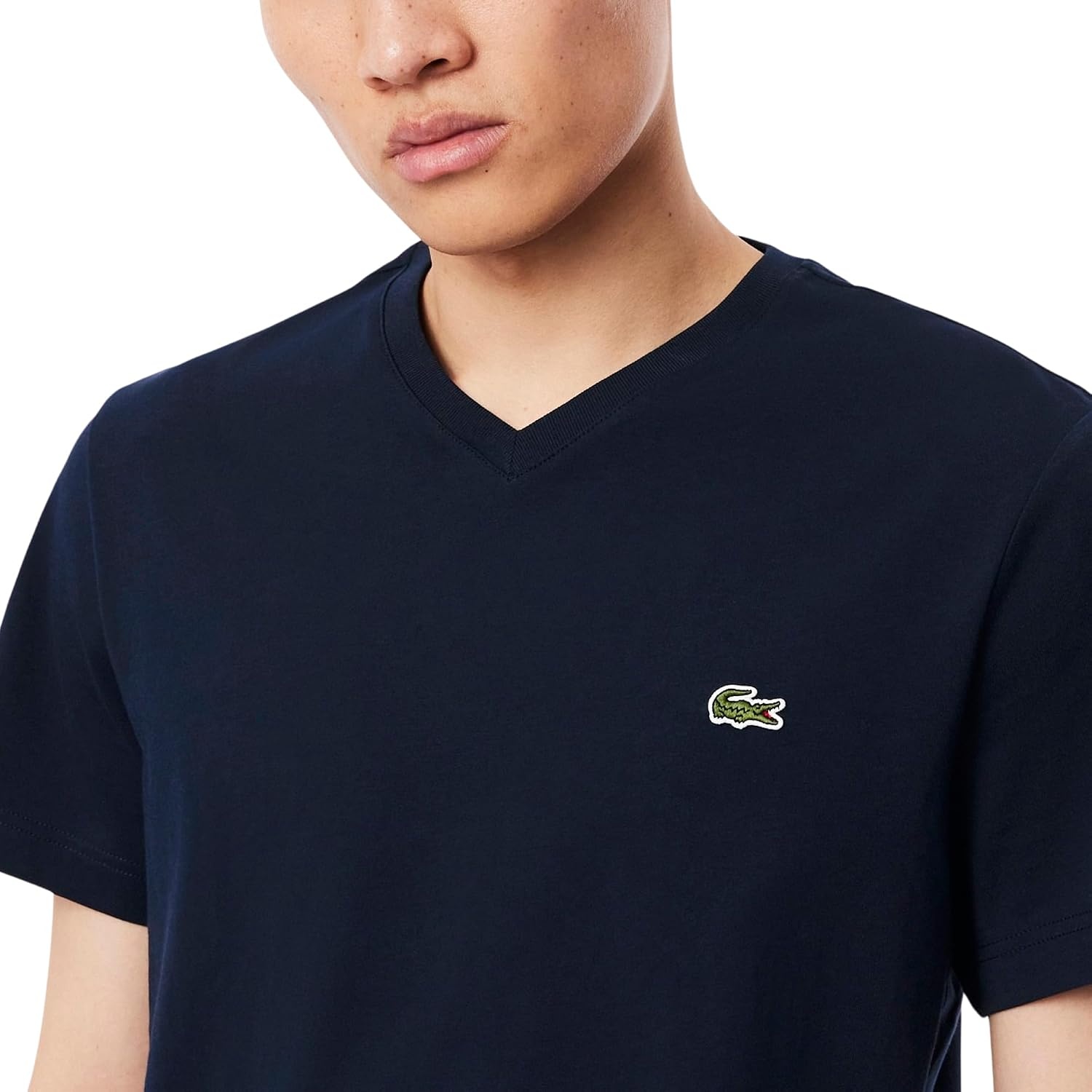 image:imageLacoste Mens V Neck Cotton TShirtNavy Blue
