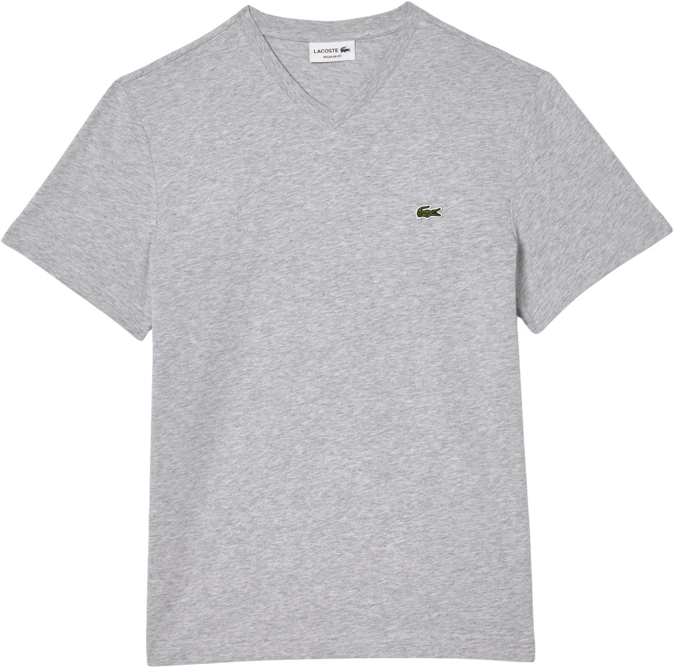 image:imageLacoste Mens V Neck Cotton TShirtSilver Chine