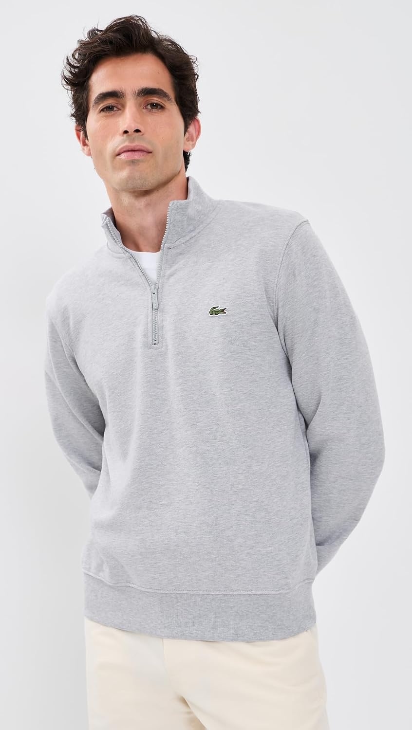 image:imageLacoste Mens Zip Up SweatshirtSilver Chine