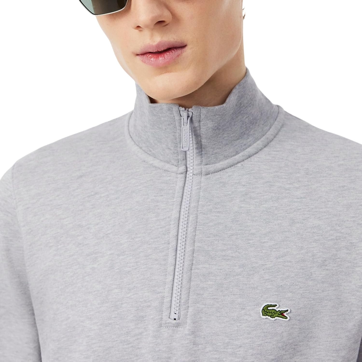 image:imageLacoste Mens Zip Up SweatshirtSilver Chine