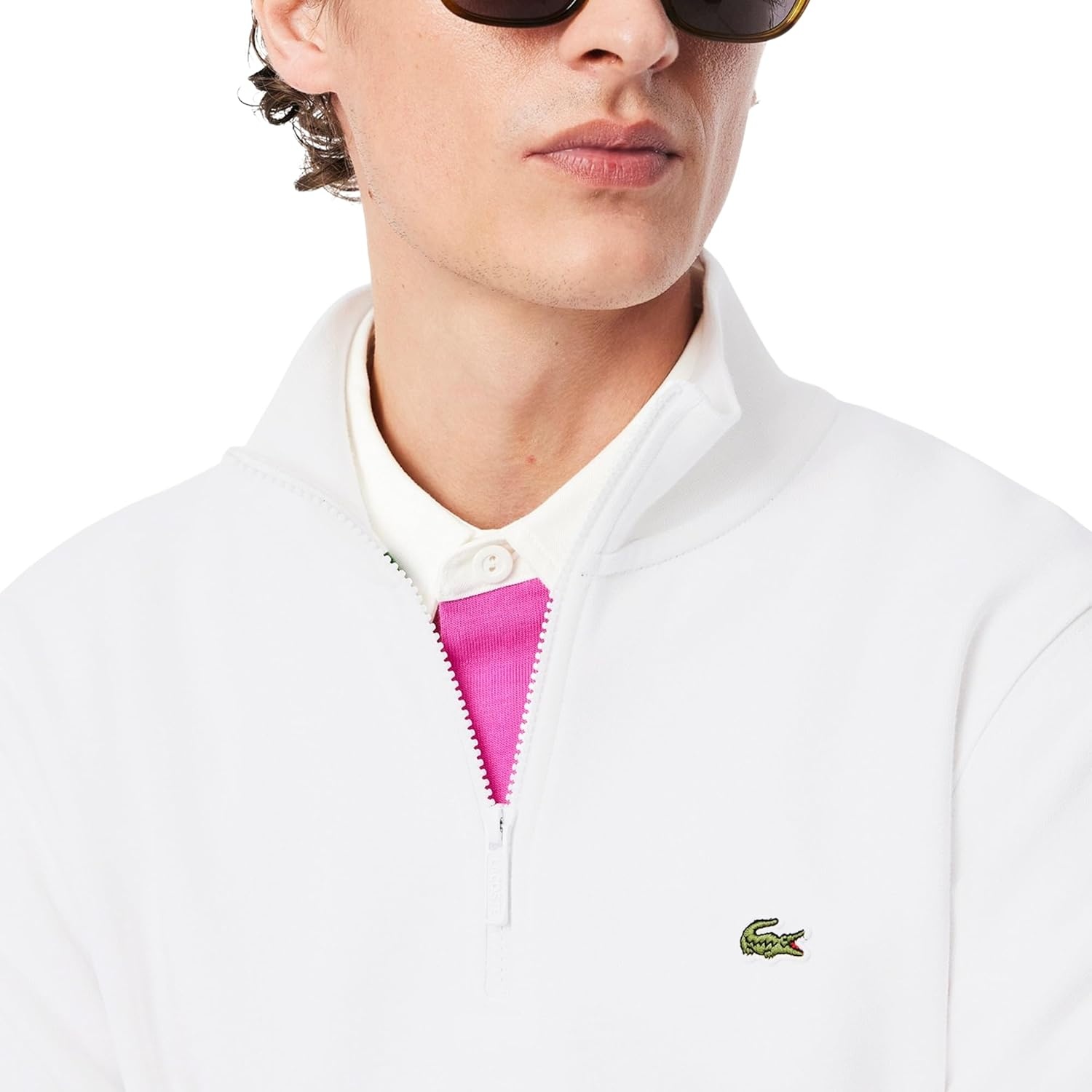 image:imageLacoste Mens Zip Up SweatshirtWhite