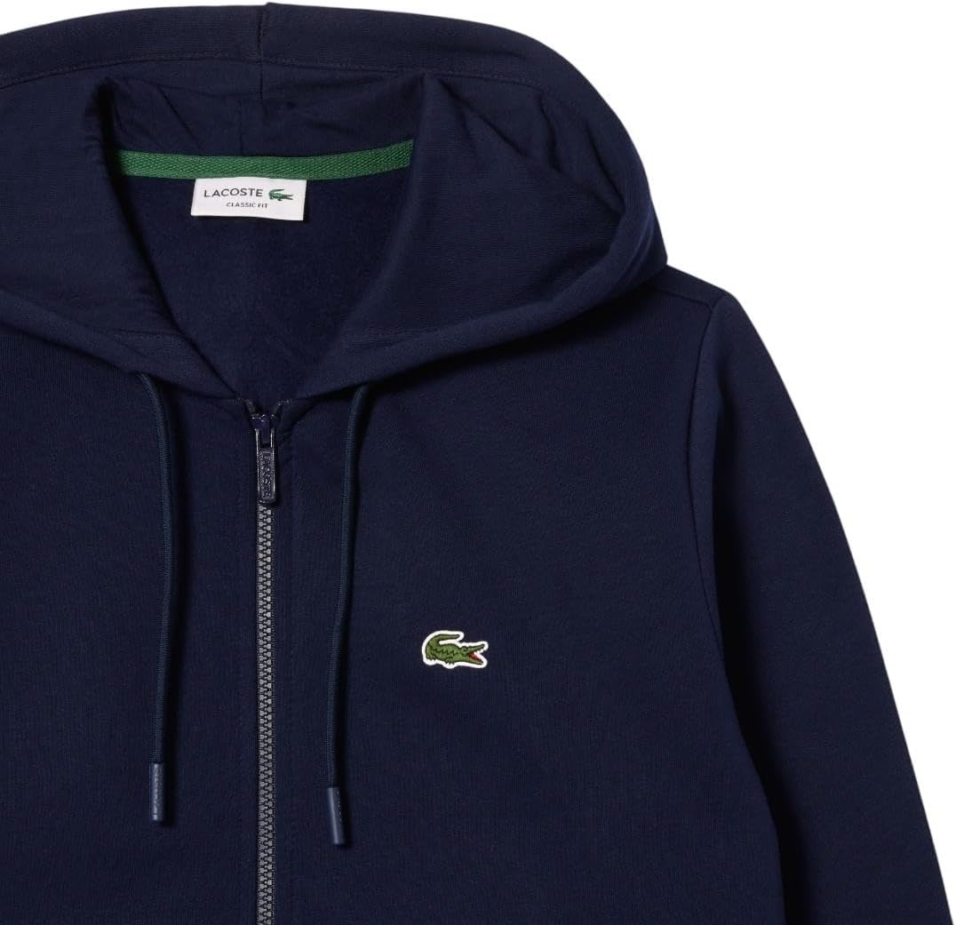 image:imageLacoste Mens ZipUp Fleece HoodieNavy Blue