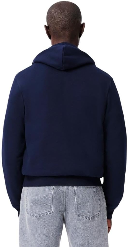 image:imageLacoste Mens ZipUp Fleece HoodieNavy Blue
