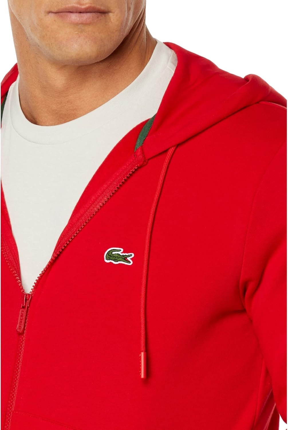 image:imageLacoste Mens ZipUp Fleece HoodieRed